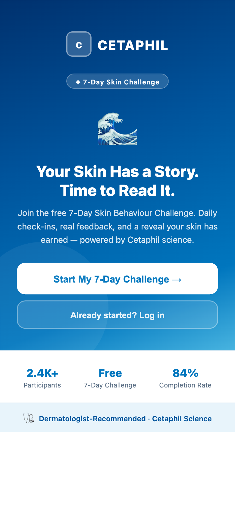 Cetaphil 7-Day Challenge prototype